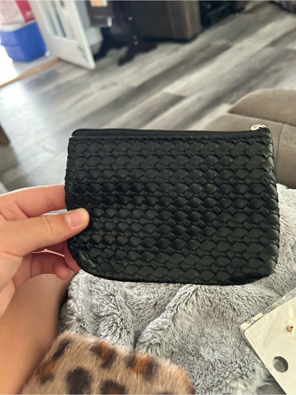 5/$25 wallet Woven Zip Pouch - Black coin purse